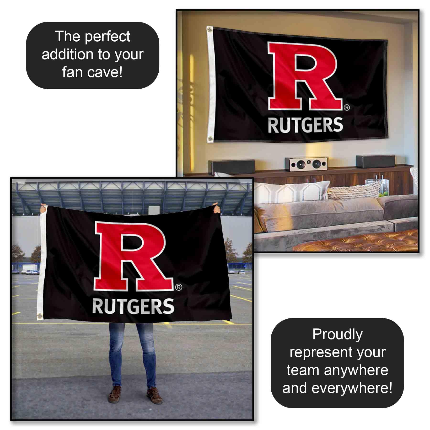 Rutgers Scarlet Knights Officially Licensed House Flag - 30x40 Inch, Double-Sided Polyester