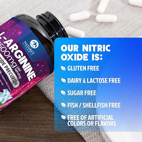 Miniatura 7 de Suplemento de L-Arginina de 1000 mg  Apoyo a la salud del corazón  Refuerzo de precursor de óxido nítrico de alta calidad para mayor fuerza  Sin