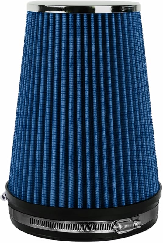 Filtro de ar cônico lavável muge racing para admissão de ar frio, entrada de 15,24 cm, azul – 1 unidade