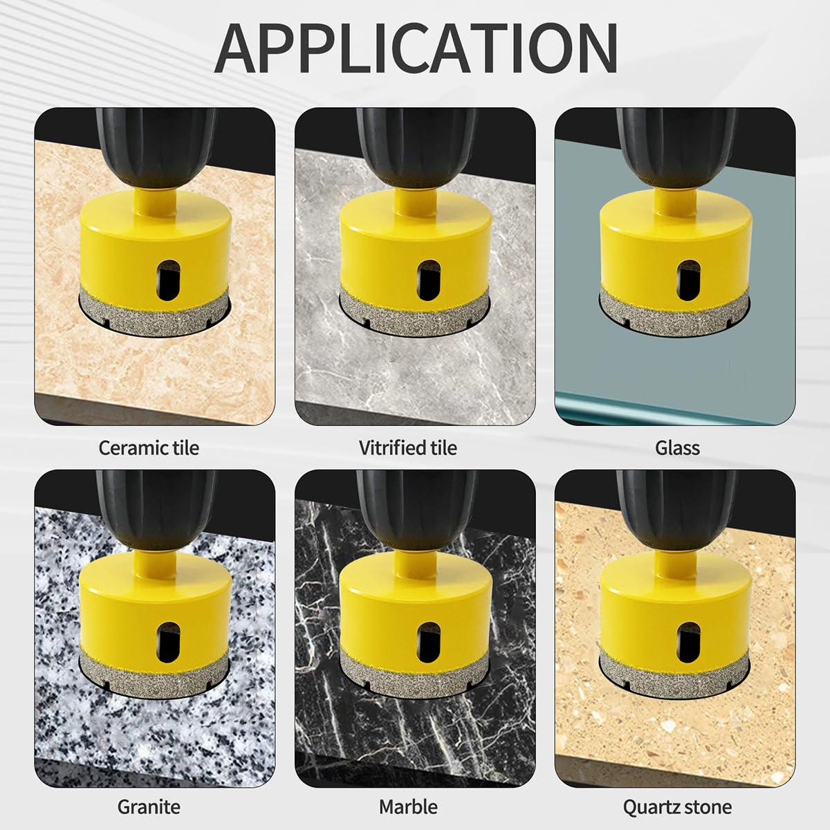 Sega a Tazza Diamantata 100mm con Punte Guida, Professionale Vacuum Brasato Punte per Trapano Diamantate per Piastrelle, Porcellana, Vetro, Marmo e Ceramica