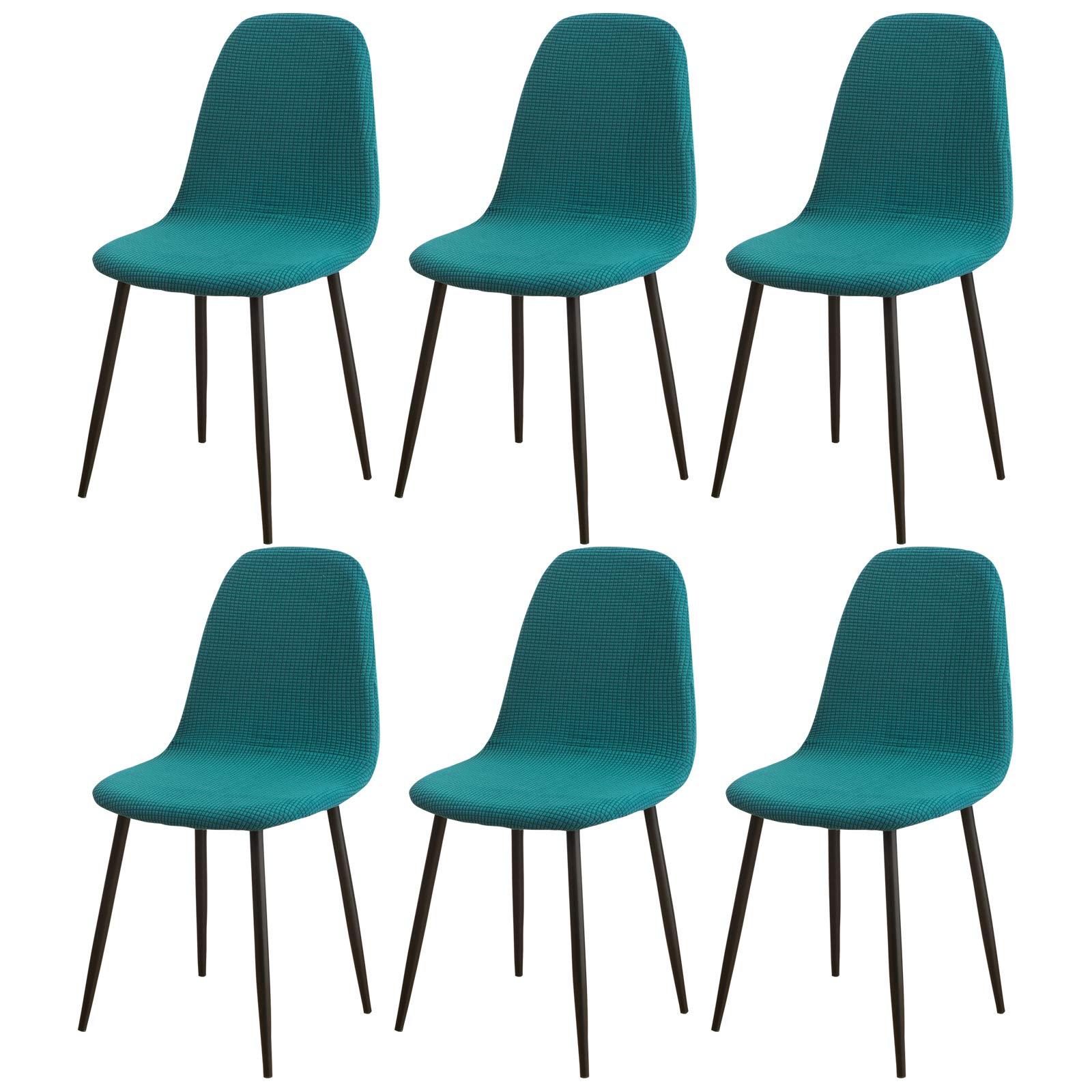 MINGPINHUIUS Mid-Century Modern 6 Pcs Teal Armless Chair Cover, Anti-Pilling, Breathable, Washable, Dining Room, Living Room, Kitchen, Bedroom