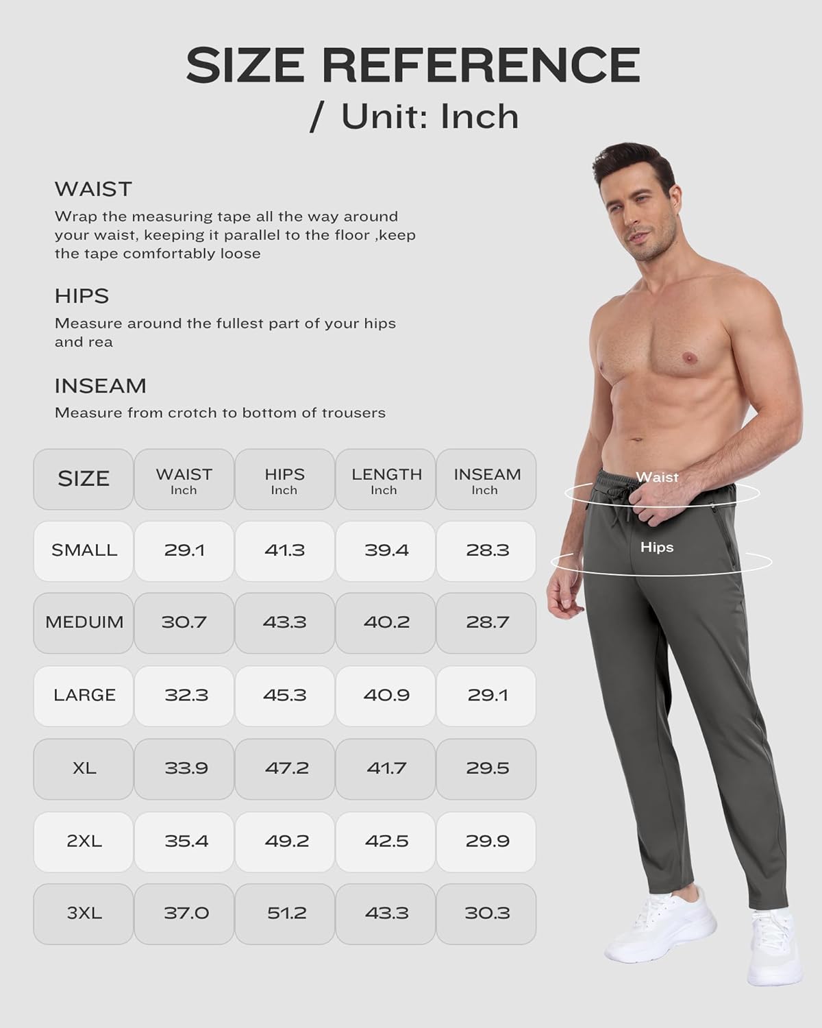 2 Pack Mens Fleece Lined Pants with Zipper Pockets,Winter Athletic Workout Warm Running Joggers Sweatpants for Men - Image 6