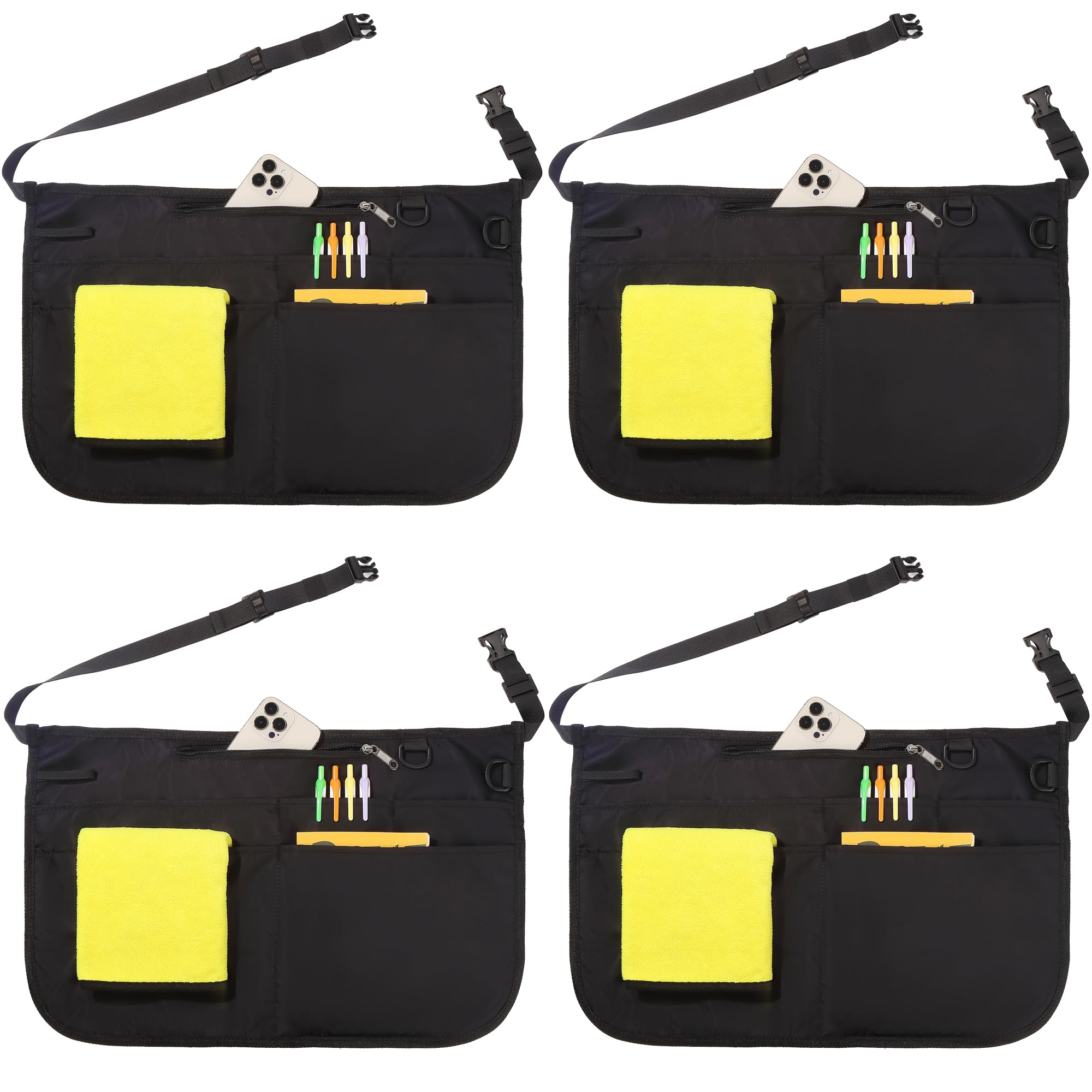 Waterproof Server Apron for Women with 6 Pockets,Quickly Put on and Take off Waitress Apron,Work Apron for Bartender Barista