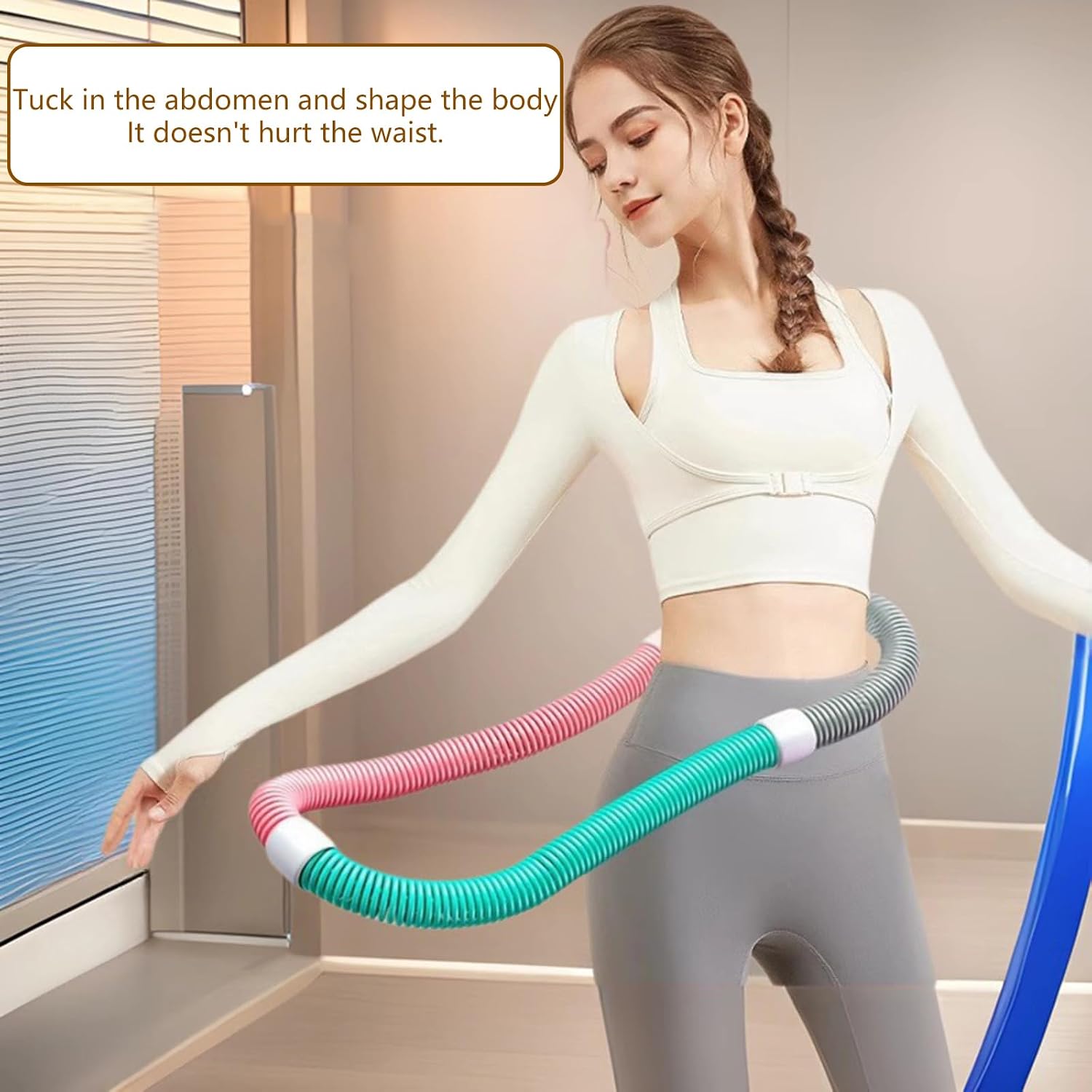 Fitness Exercise Weighted Hoop Soft Spring Hoop Foldable Exercise Easy to Use for Weight Loss Weighted