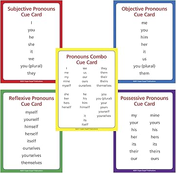 Amazon Com Super Duper Publications 1 Pronoun Fill In Sentence Fun Deck Flash Cards Educational Learning Resource For Children Toys Games
