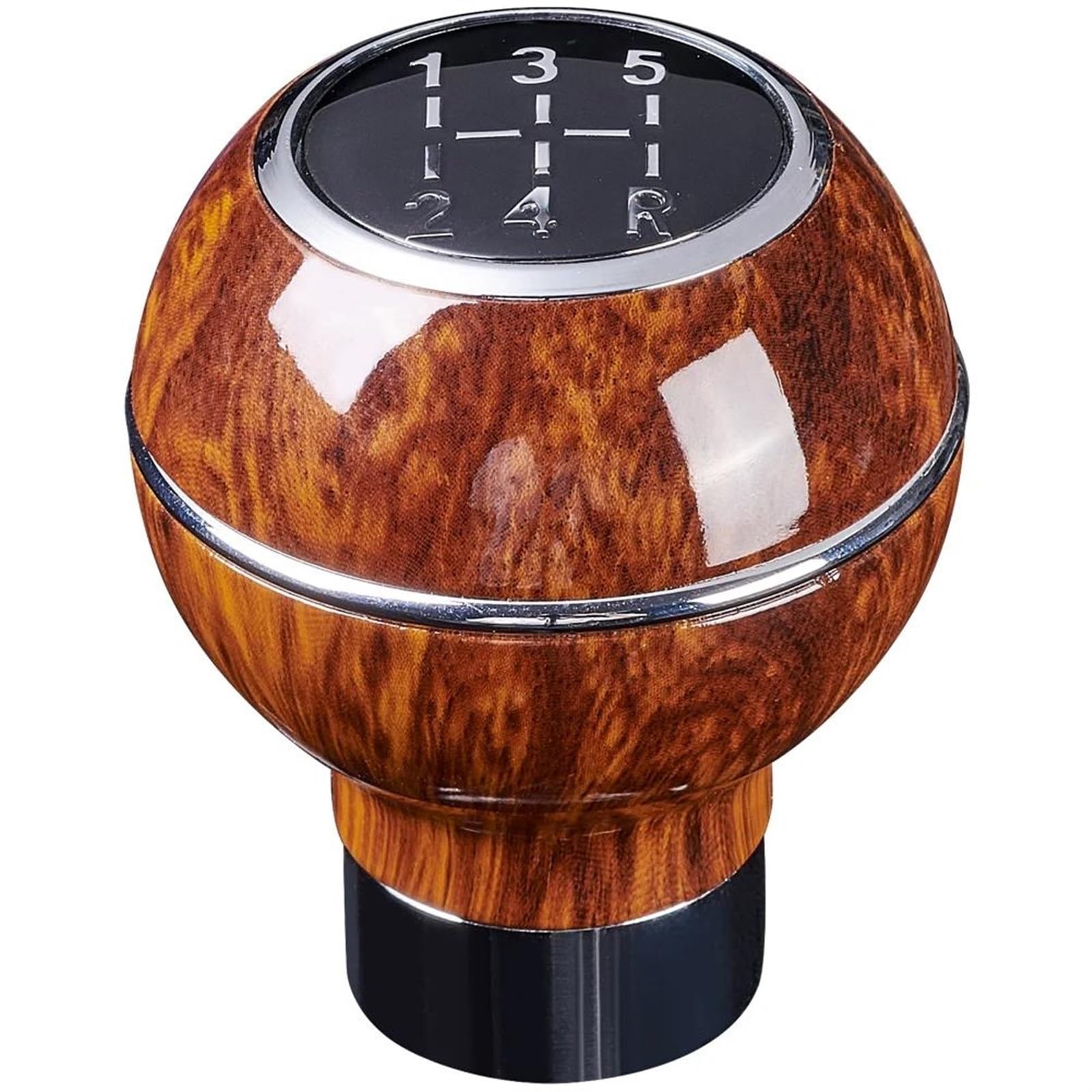 YDXHERTA Wood Grain Gear Shifter Knob Gear Knob Universal Manual Transmission Car 5 Speed Spare Parts(Silver)