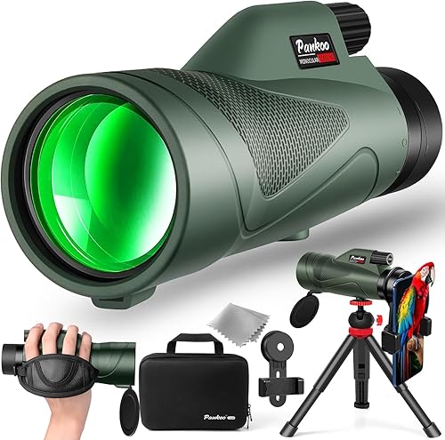 Pankoo Telescopio monocular HD de 12 x 60 pulgadas para adultos de alta potencia | Viene con adaptador para teléfono inteligente, correa de mano