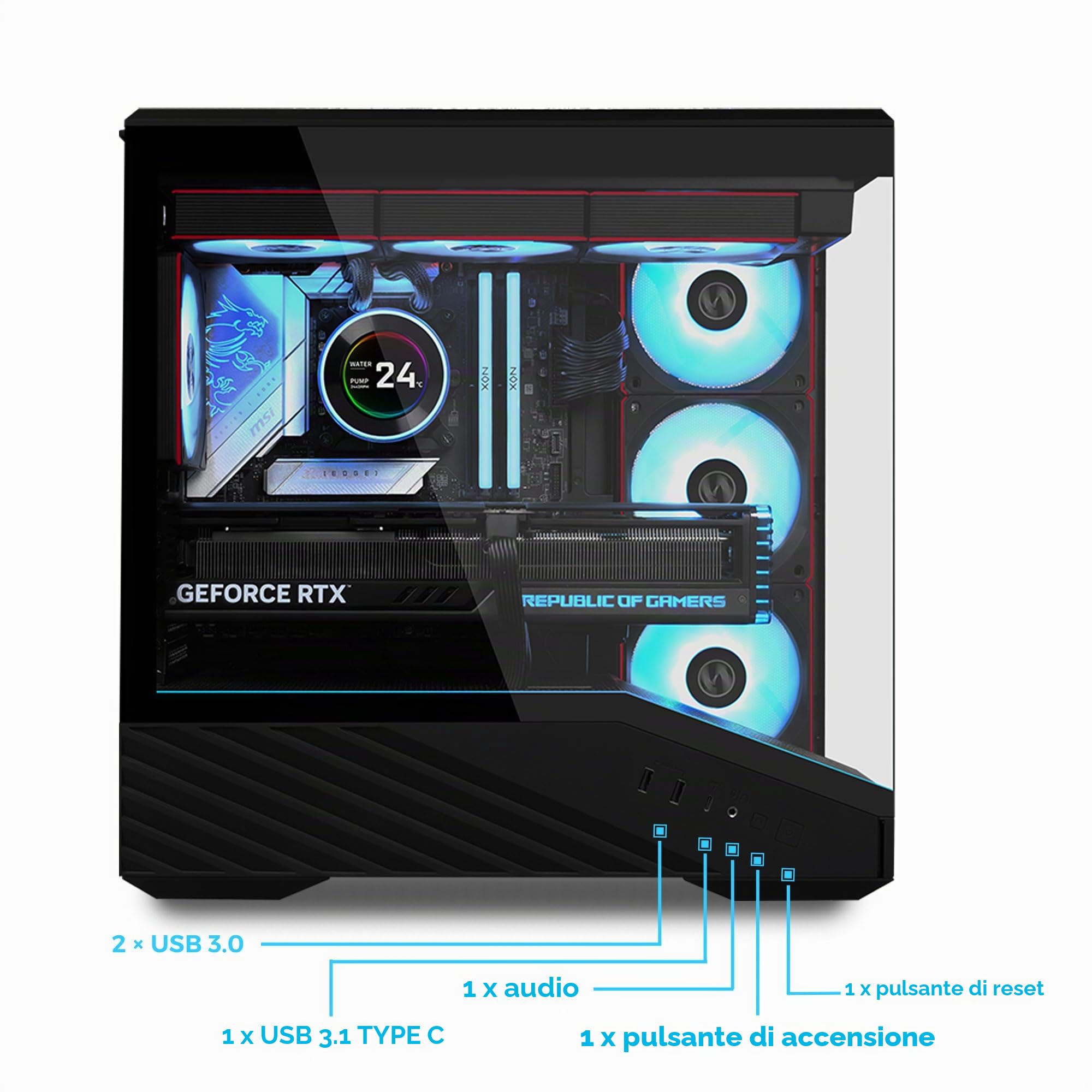 LIANLI Vector V100R Mini Tower PC Case, senza colonna, connessione posteriore m-ATX/m-ATX/Mini ITX, dotata di 4 ventole standard ARGB, V100RMIX, autorizzata giapponese