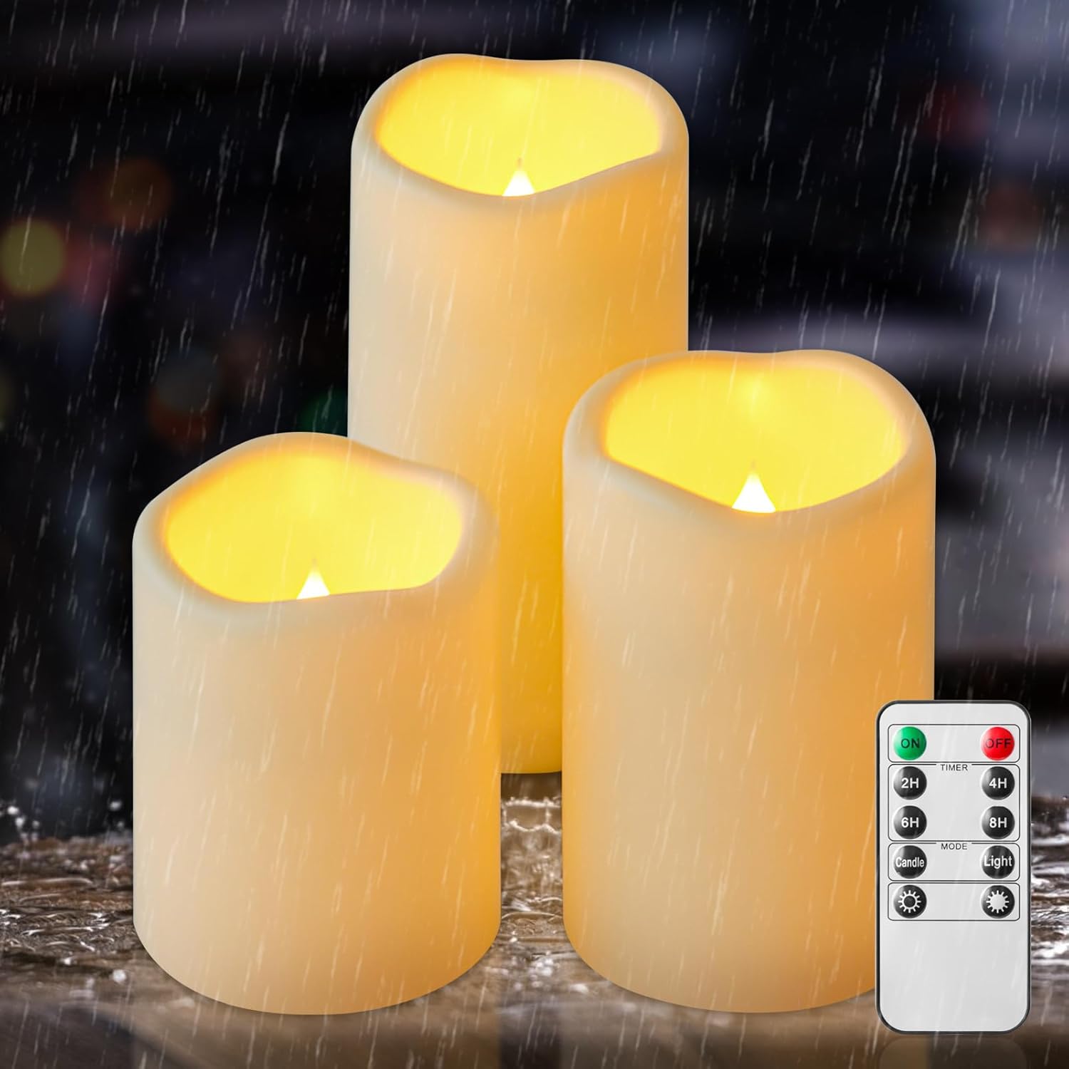 Flickering Flameless Candles, Battery Operated Candles with Remote and ...