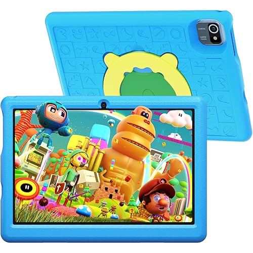 HotLight Kids Tablet, 10 inch Tablet for Kids with Parental Control, Android 12 Tablet Quad-core, 2GB RAM+32GB ROM, 5000mAh, Dual Camera, WiFi Tablet with Case Blue
