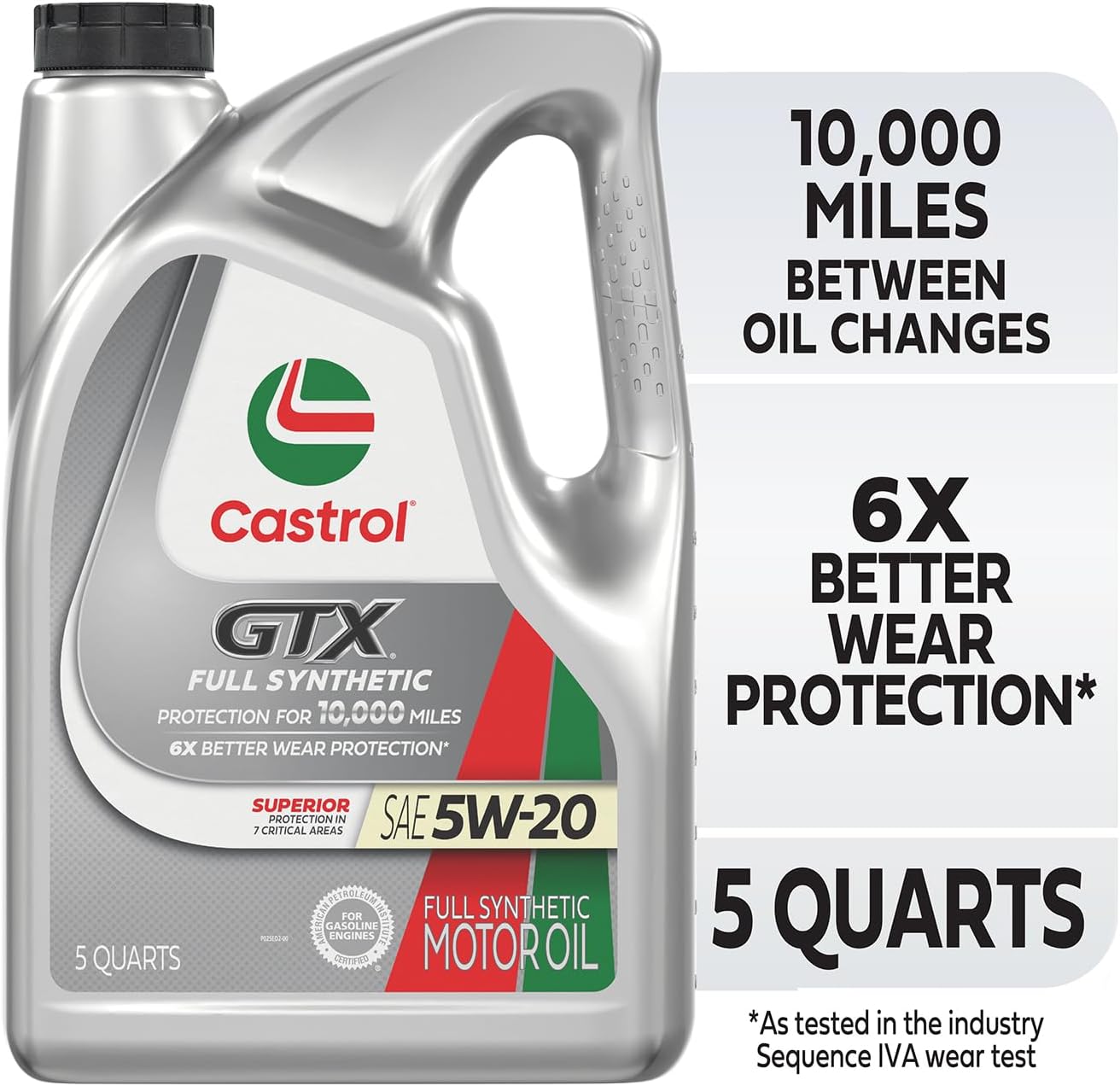 Castrol GTX Full Synthetic 0W-20 Motor Oil, 5 Quarts, Pack of 3 - Image 2