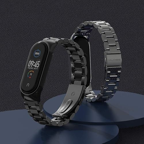 Miniatura 9 de MIJOBS Mi Band 7 Mi Band 6 Correa para Xiaomi Mi Band 5 4 3, Correa de reloj de acero inoxidable Pulsera de repuesto de metal para Mi Smart Band 5