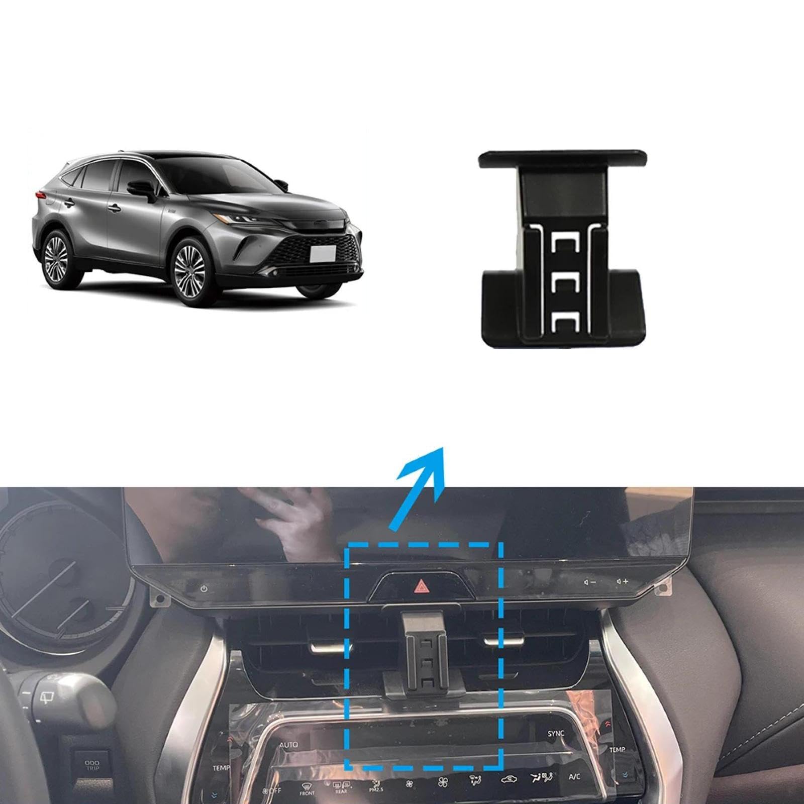 Uchwyt Samochodowy na Telefon dla Toyota Harrier Venza XU80 2021-2024, uchwyt samochodowy na telefon komórkowy, ekran, stała podstawa, stojak na nawigację GPS (ładowanie)