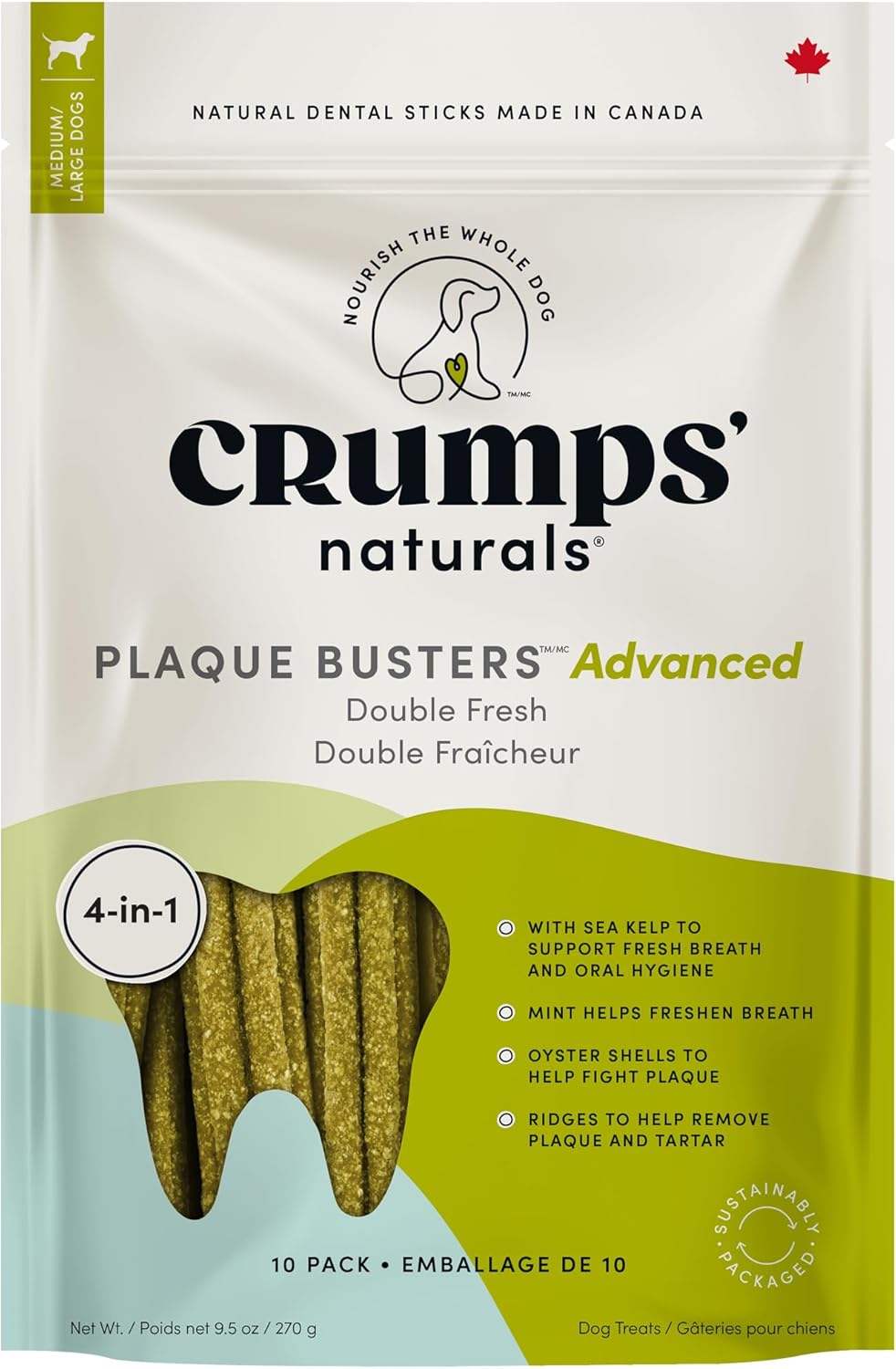 Crumps Naturals Plaque Busters Advanced – Double Fresh Dental Sticks 9.5oz