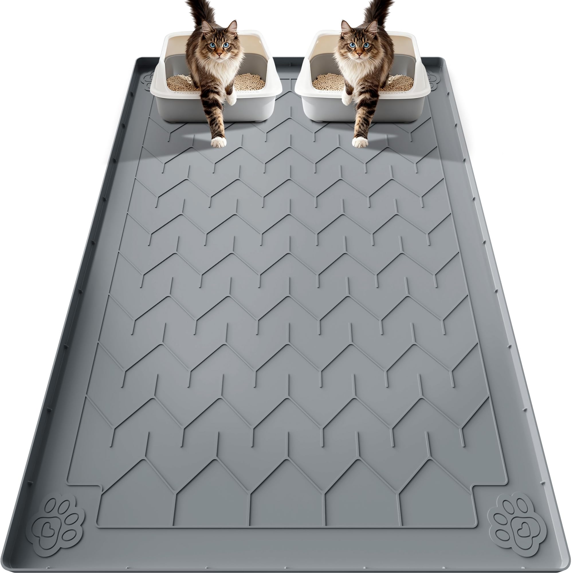 silicone cat litter mat waterproof urine proof with raised edge