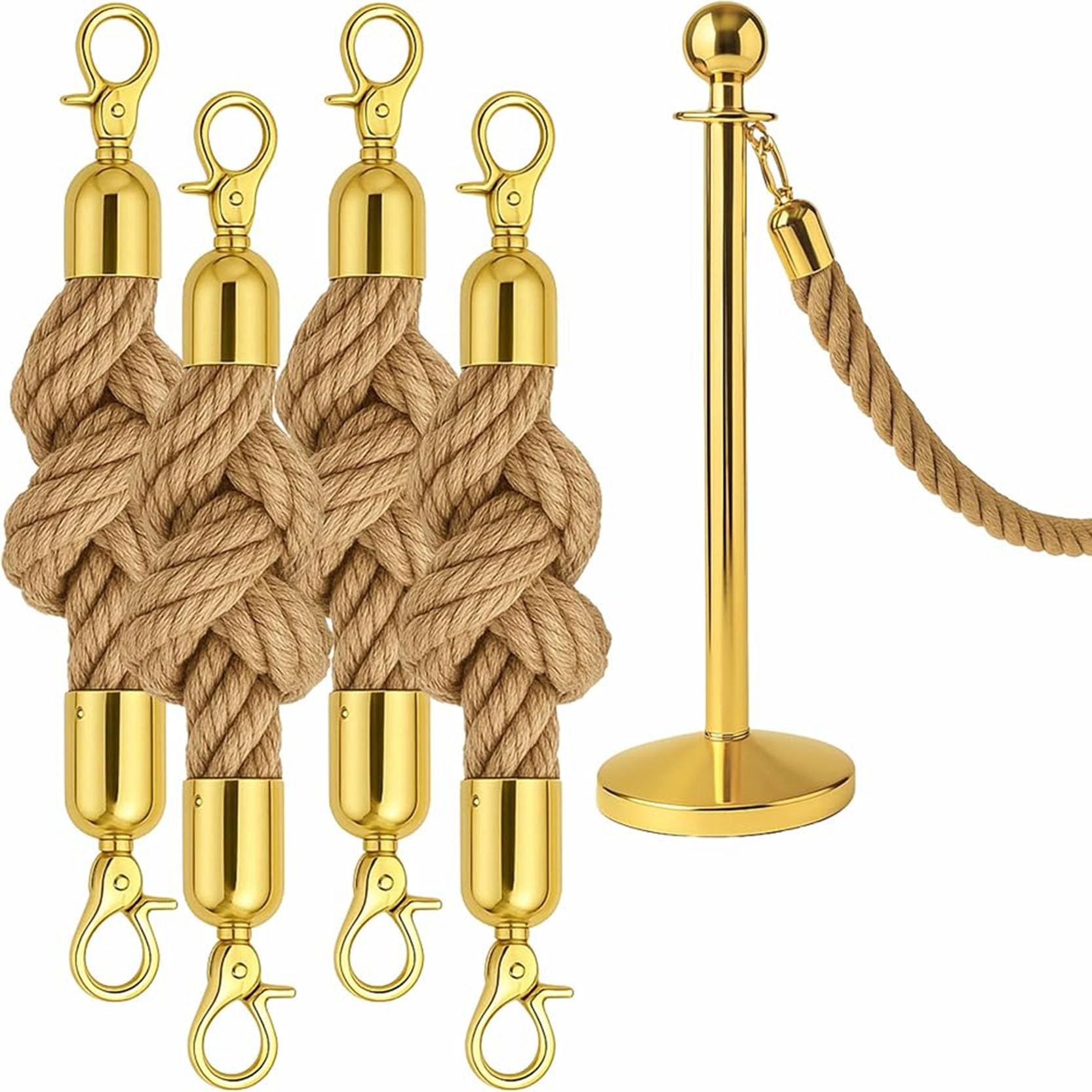 Corde de guidage en velours rouge 1,5m avec crochets pour poteaux de foule