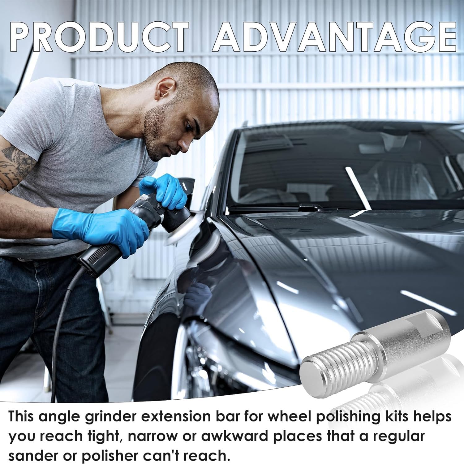 Airway Buffing Wheel Extension Shaft, 5/8" -11 Aluminum Angle Grinder Extension Rod for Car Polisher,Universal Angle Grinder Attachments