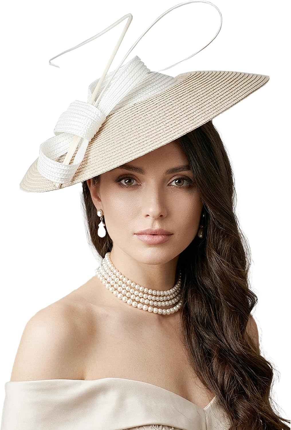 FADVES Fascinators Pillbox Hat Weddings Women Straw Fedora Vintage Sinamay Base Hats