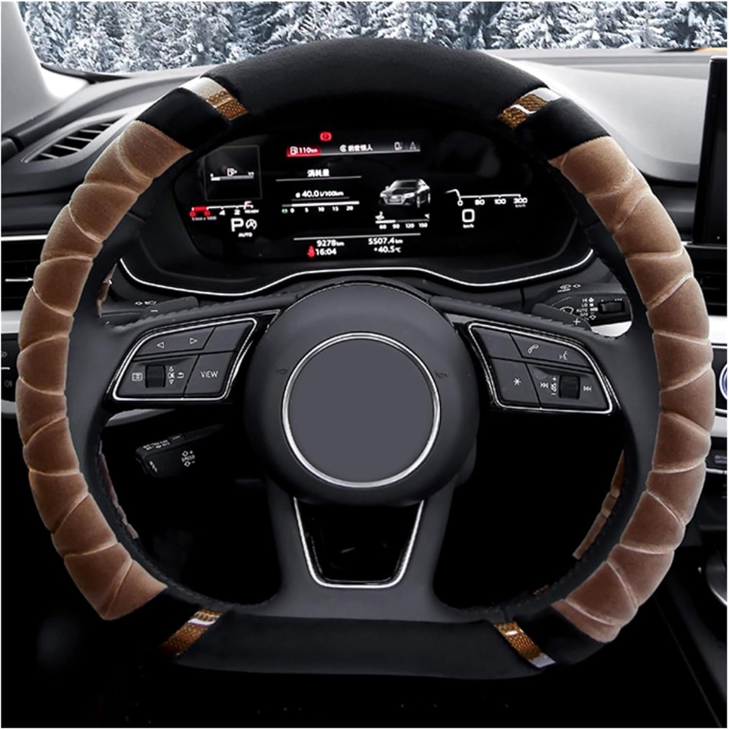 Car Steering Wheel Cover for Volvo D-Type Car Steering Wheel Cover Plush Car Accessory Soft and Comfortable Easy Grip (Color : 8#)