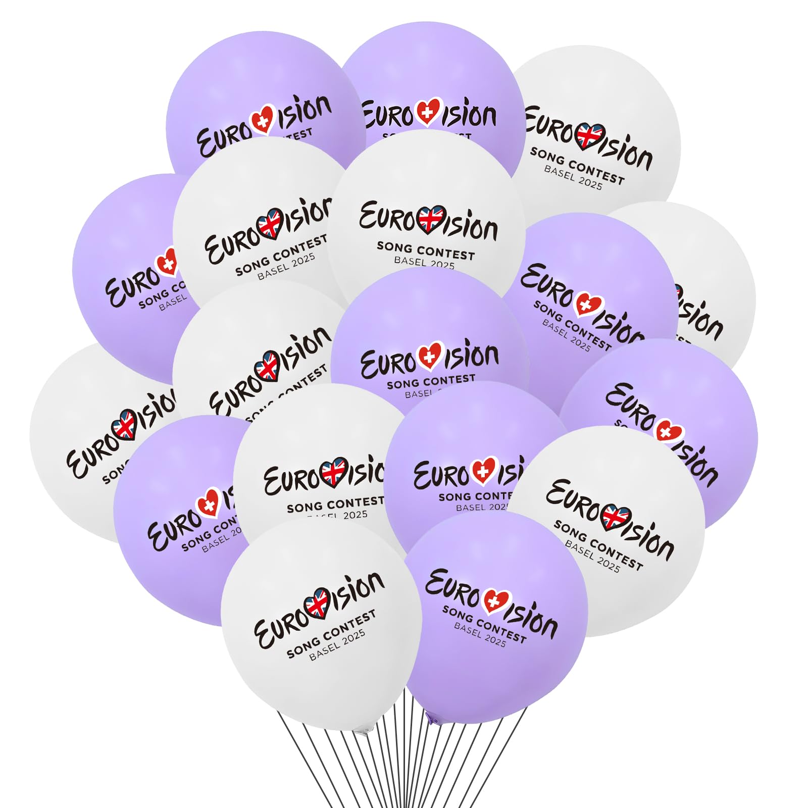 AhfuLife 10m Guirlande Drapeau Eurovision, 1pcs Guirlande De 37 Drapeaux De Eurovision, Drapeau Eurovision Bannière Rectangulaire Pour Le 2025 Concours Eurovision De La Chanson, Fête Bar Jardin Decor