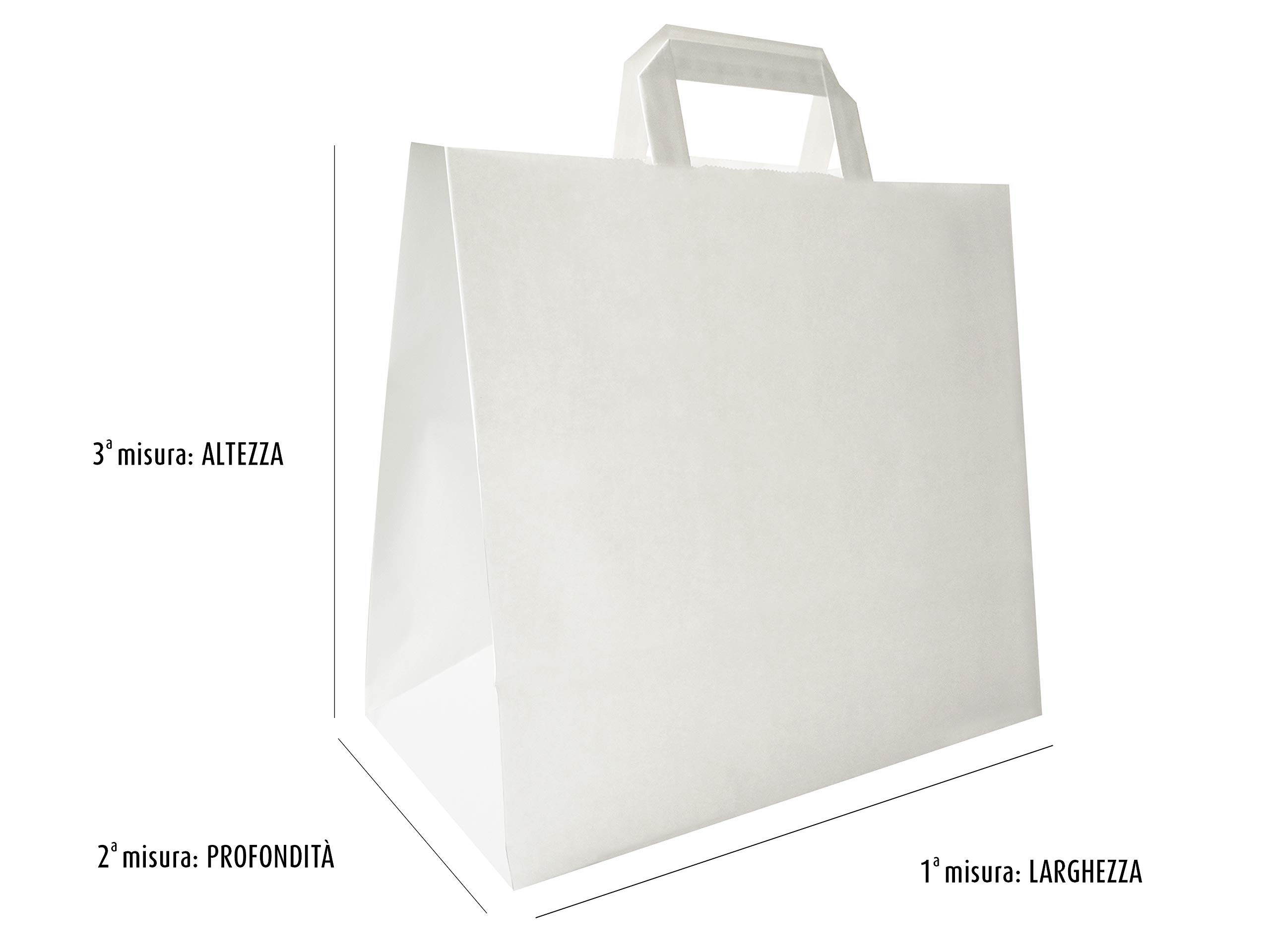 Carte Dozio Shopper z paliwem z kwadratowym dnem, biały, płaski uchwyt, do cm 27 + 17 x 29 cm, 300 sztuk