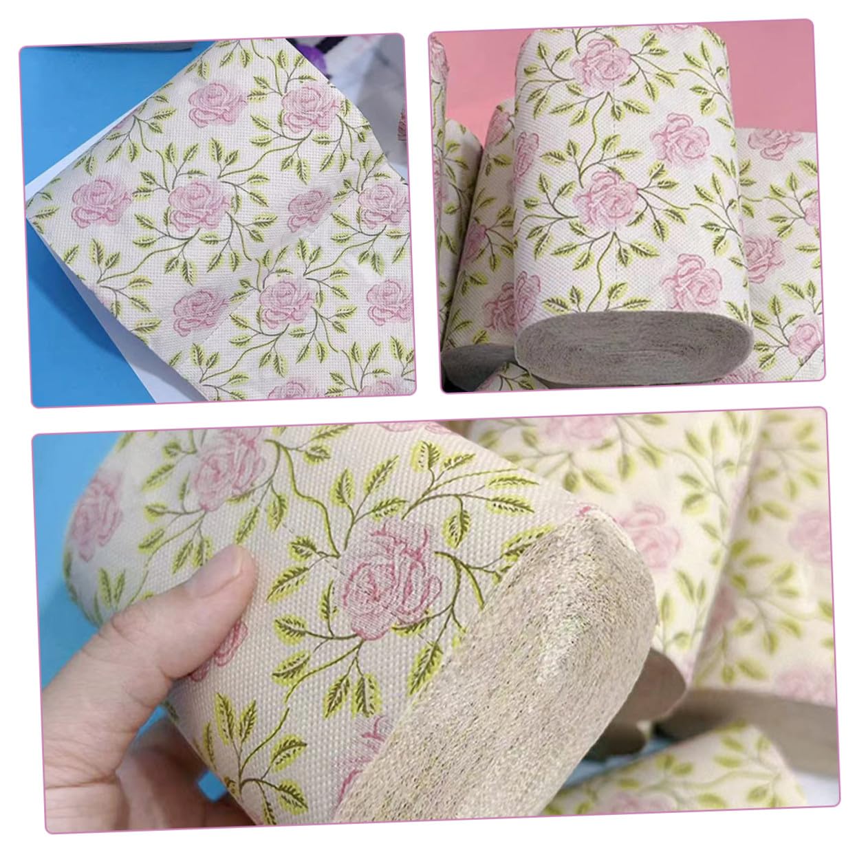 VALICLUD Carta Igienica in Polpa di Bamboo 10 Pezzi Morbida e Confortevole con Design Elegante a Rose per Uso Quotidiano e Ufficio