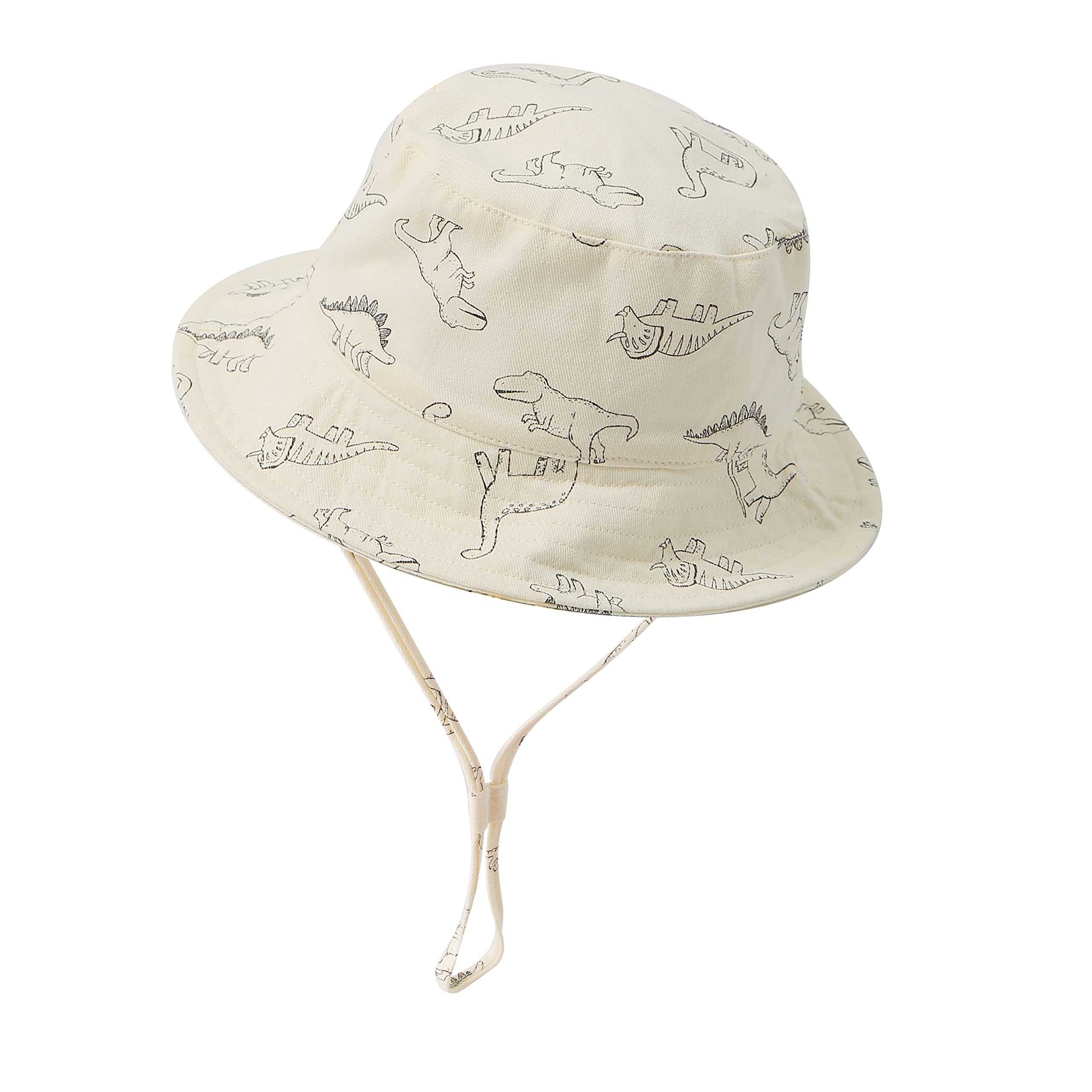 SWOAWO Kids Boys Girls Summer Wide Brim Adjustable UPF 50+ Sun Protection Hats Baby Toddler Dinosaur Beach Bucket