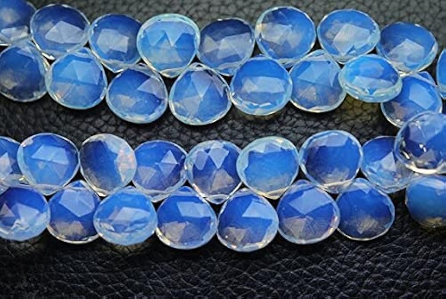 Quartz bleu opale briolette 11mm pour réparer et valoriser vos colliers ternis