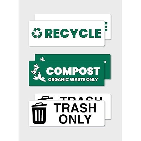 Amazon.com: Recycle Trash Compost Sticker Set – Heavy-Duty Trash Bin ...