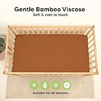Vista 20 de 2-Pack Waterproof Baby Crib Sheets for Boys, Girls - 52x28 Viscose Derived from Bamboo Toddler Bed Sheet Neutral, Fitted Crib Mattress Protector