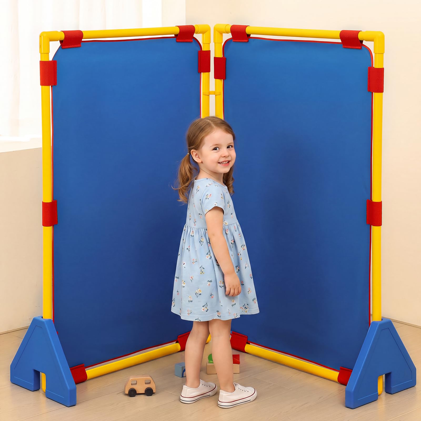 Photo 1 of Jadite 2 Pack Play Panels - 47.5x31.5in, Classroom Dividers for Room Separation, Versatile Dividers for Kids & Learning Spaces, Easy-Assemble Room Dividers for Classroom (Blue)