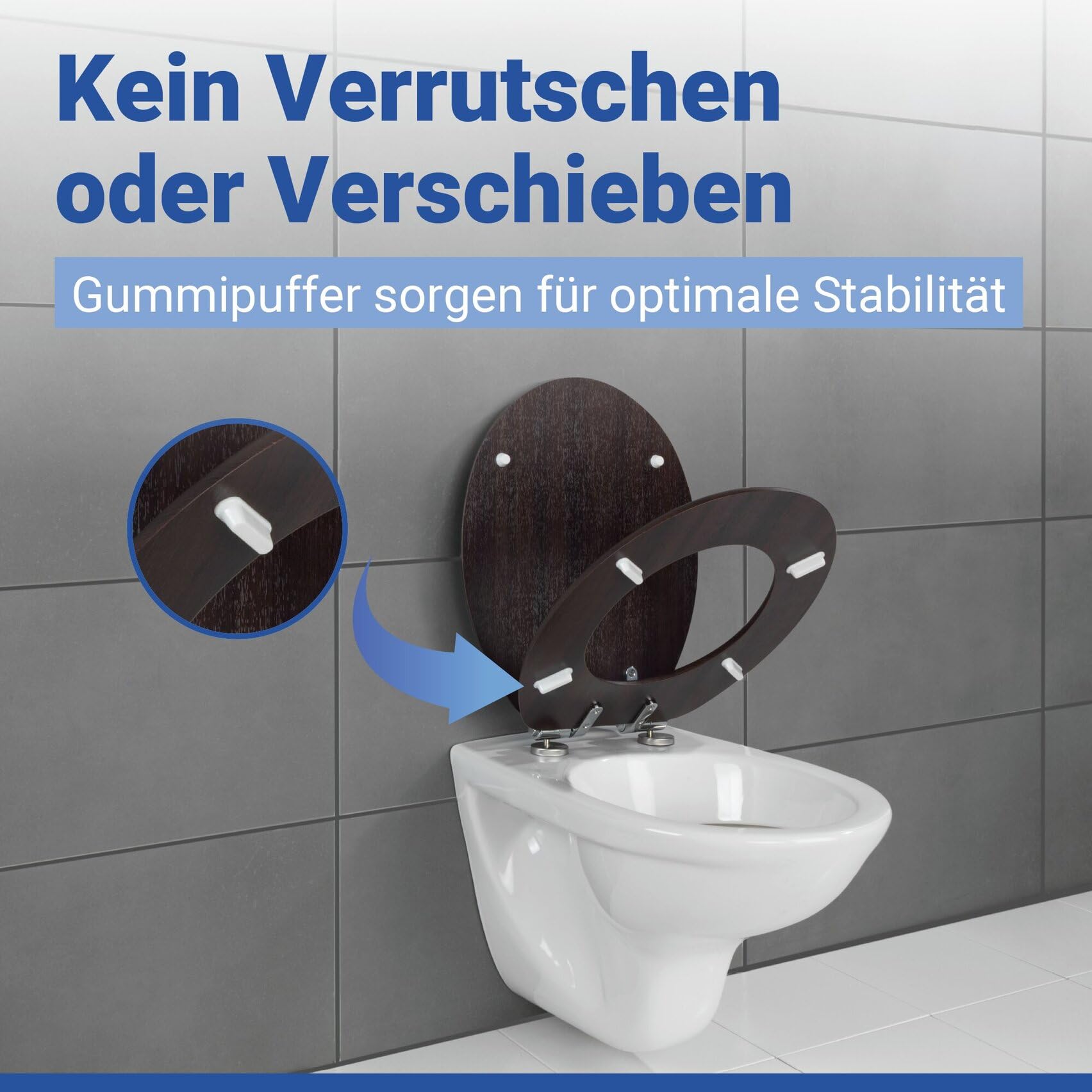 WENKO Abattant WC Wenge abaissement Automatique Marron - Marron foncé