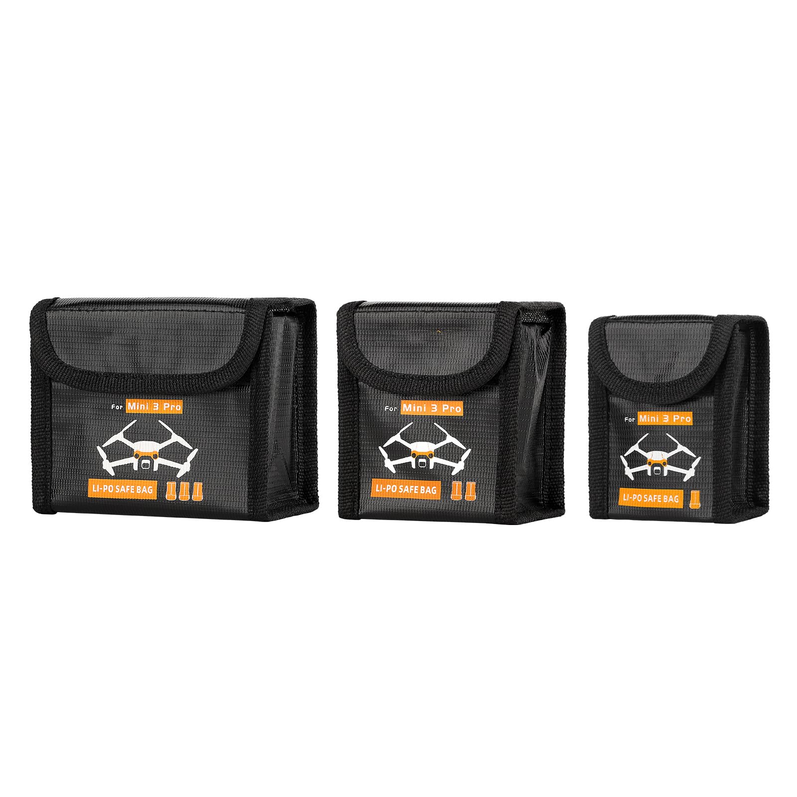 Lipo Batterie Coffre-Fort Sac pour DJI Mini 4 Pro/4K/3 Pro/3 Ignifuge Antidéflagrant Housse Boîte de Rangement Chargement Sécurisés Sac de Rangement Accessoires pour Drone (pour 3 Batteries)