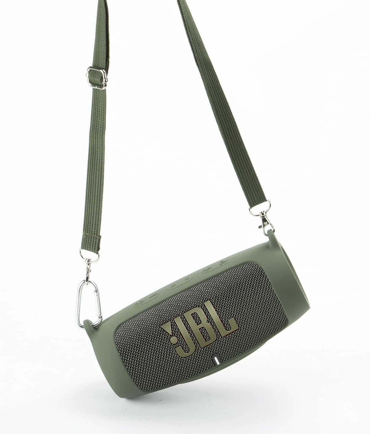 co2CREA Silicone Travel Case Replacement for JBL Charge 5 Waterproof Bluetooth Speaker (Green Case)