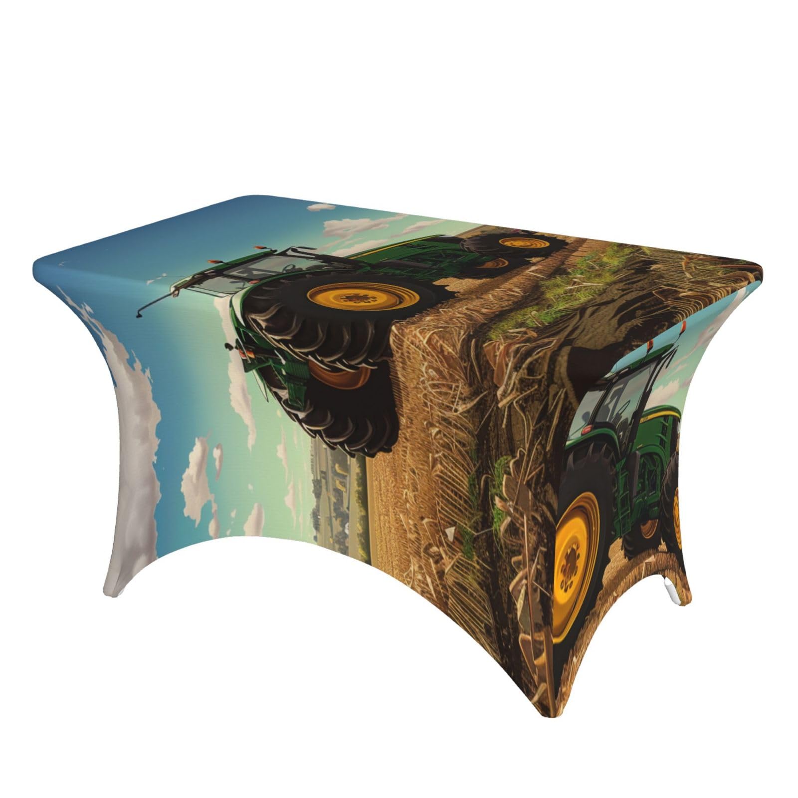 Nappe lavable à bords élastiques motif Tractor Farm pour banquet