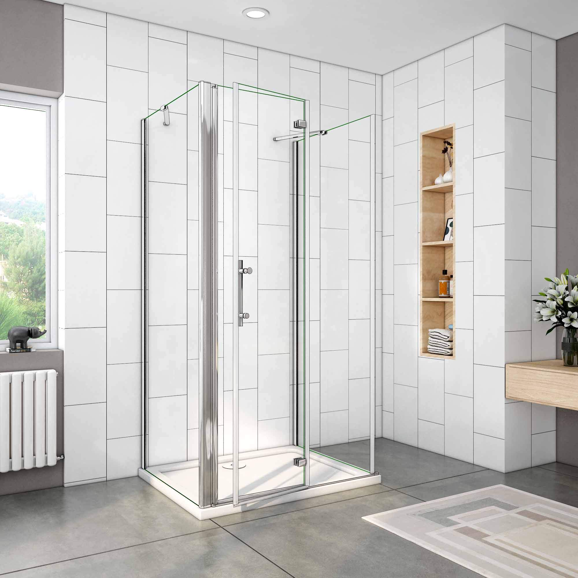 110x70x70x195cm DUCHA CABINA DE DUCHA PLEGABLE, EN FORMA U, MAMPARA 6MM EASYCLEAN CRISTAL TEMPLADO