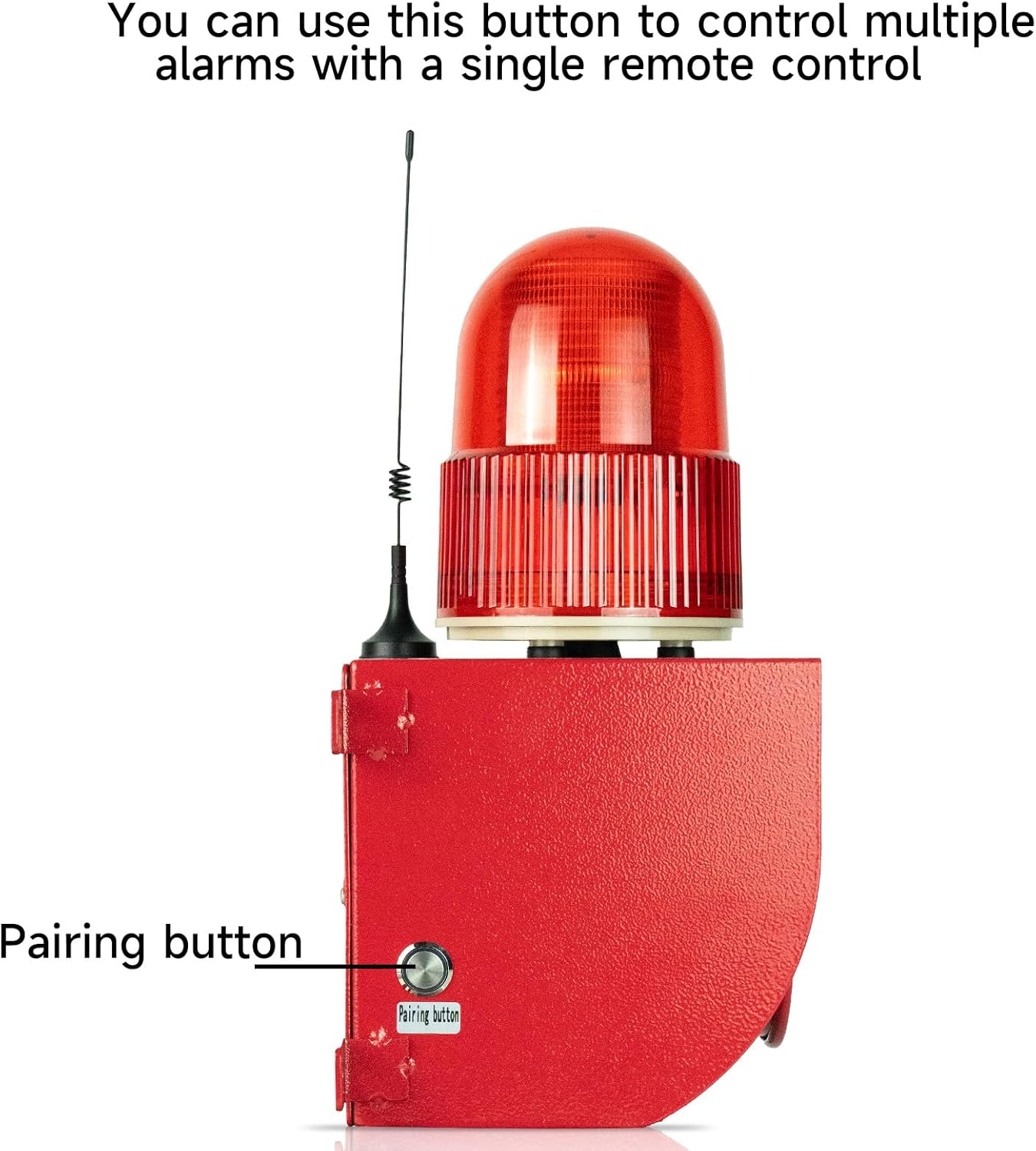 Outdoor Security Siren Alarm 1.24 Mile Range Wireless 120dB Loud Waterproof Emergency Alarms with Strobe Light Adjustable Siren Sounds AC110-120V