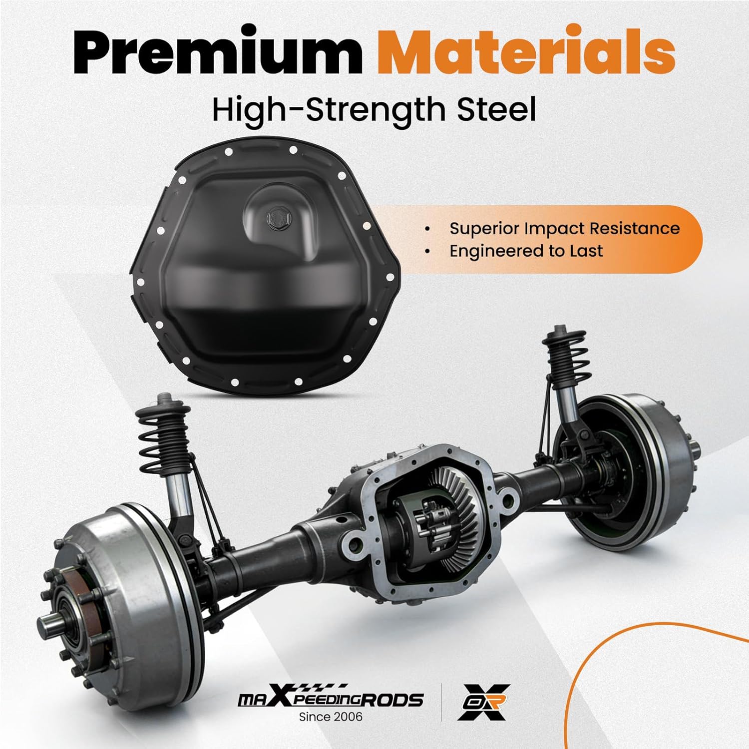 maXpeedingrods 697-712 Rear Differential Cover with 11.5" Gear for Chevrolet Silverado GMC Sierra 2500 3500 HD 2001-2011, Differential Cover Replaces 12471446