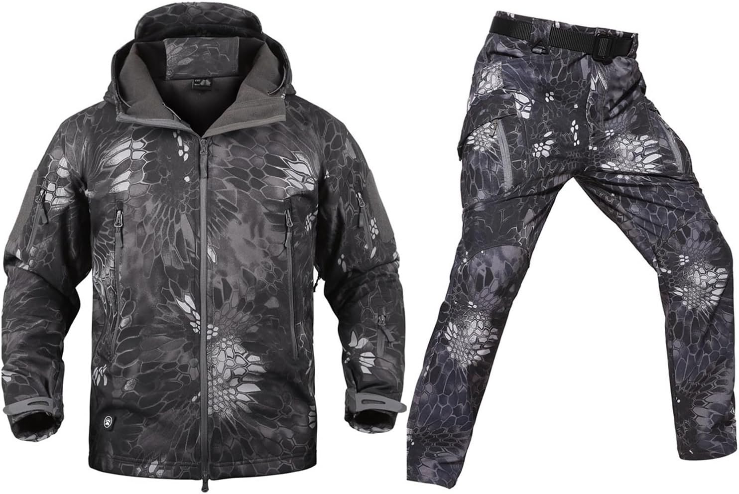 Waterproof Ski Suit Men Set, Winter Outdoor Wear-Resisting Fashion Camouflage and Pants with Belt Set