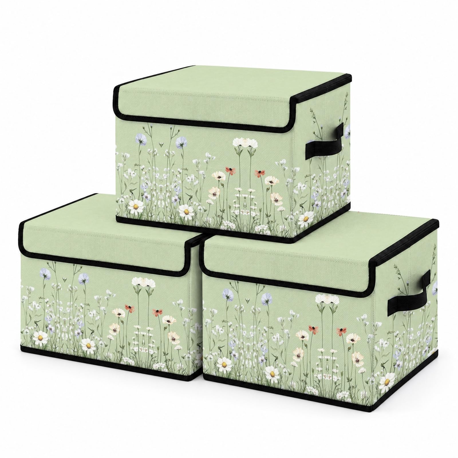 Fabric Storage Bins with Lids,Under Bed Storage Containers 3Pack
