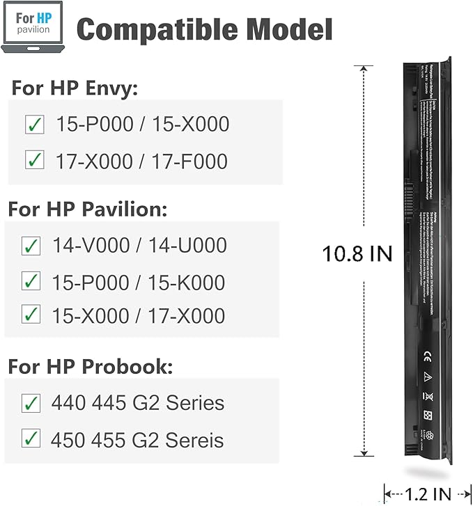 Batería NATNO VI04 14.8V 2600mAh 4 celdas para HP miniatura 3