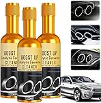 3 Pcs Catalytic Converter Cleaner Auto Parts Engine, Exhaust System Pipe Carbon Removal Cleaner Treatment Additive Oil, Fuel System Treatment Oil Additive for Gas and Diesel Car