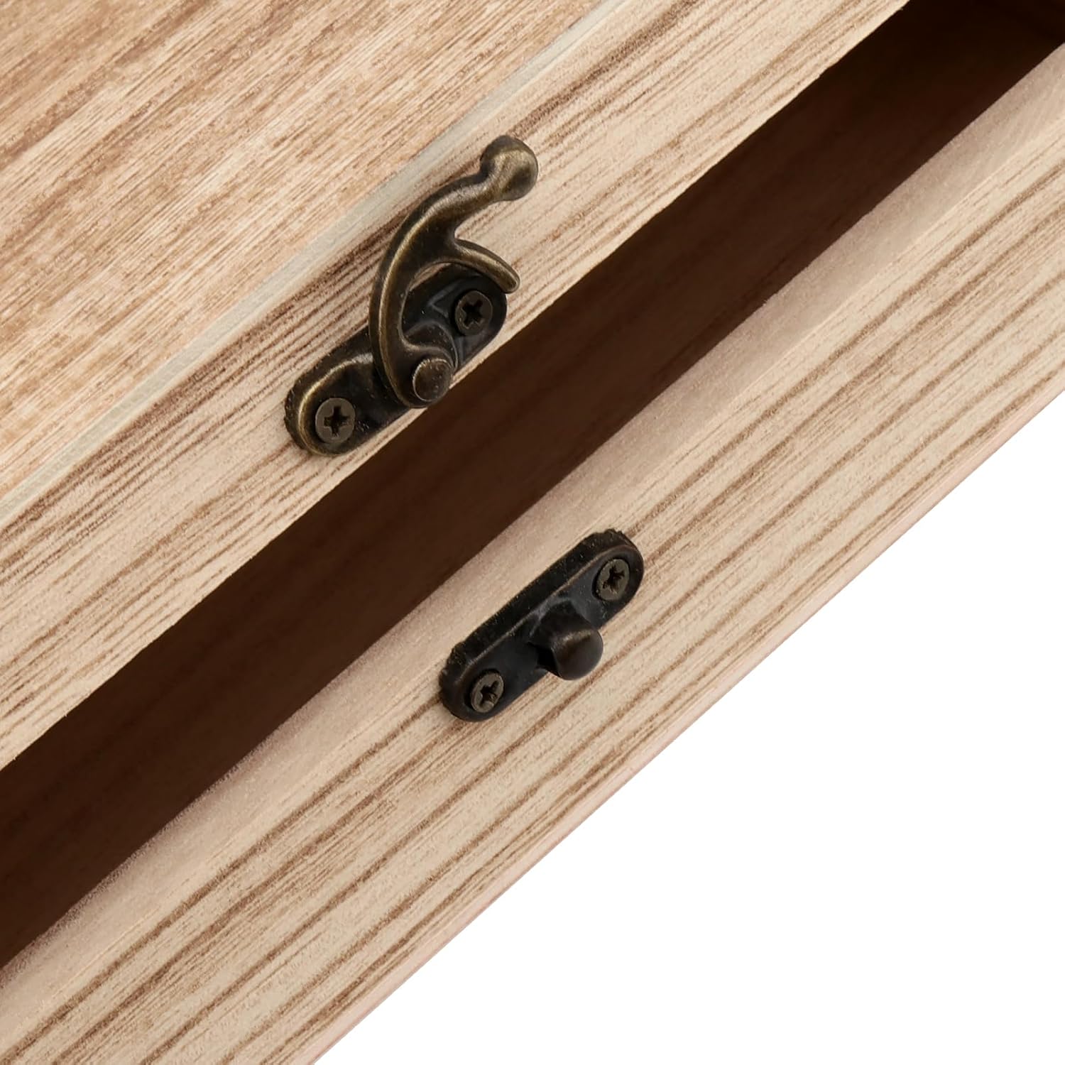 12 Pack 7.8 x 3.9 x 1.9 Inches Unfinished Wooden Boxes, Rectangle Wood Box with Hinged Lids, Small Storage Box for Crafts, Jewelry