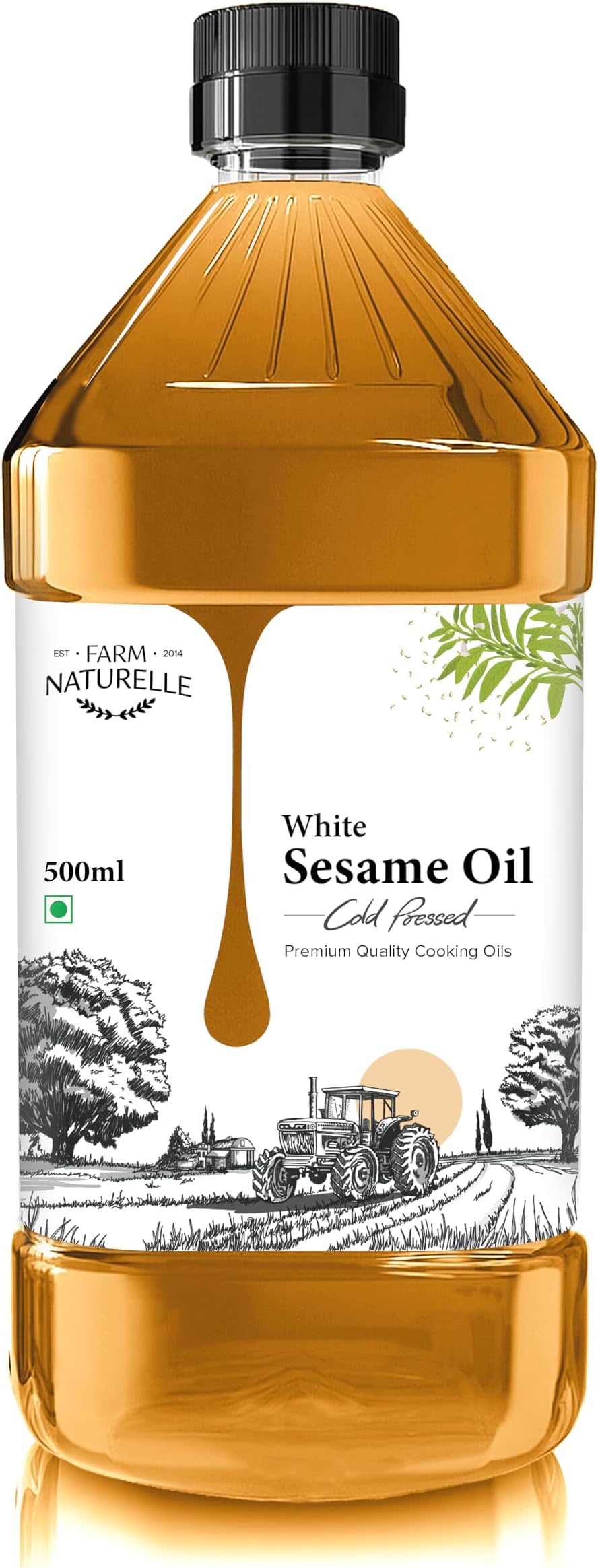 Farm Naturelle-Virgin Cold Pressed White Sesame Seed Cooking Oil -500ml