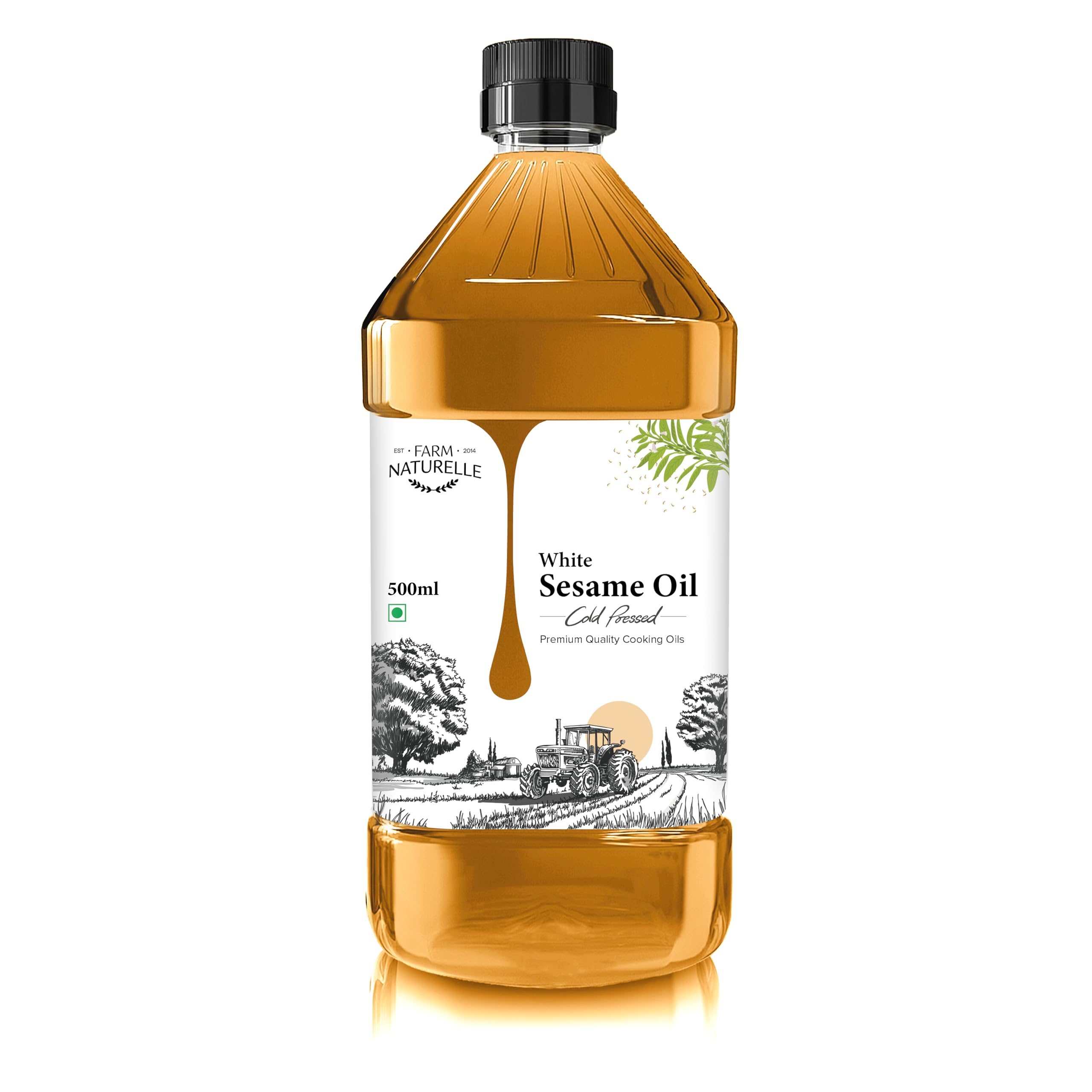 Farm Naturelle-Virgin Cold Pressed White Sesame Seed Cooking Oil -500ml