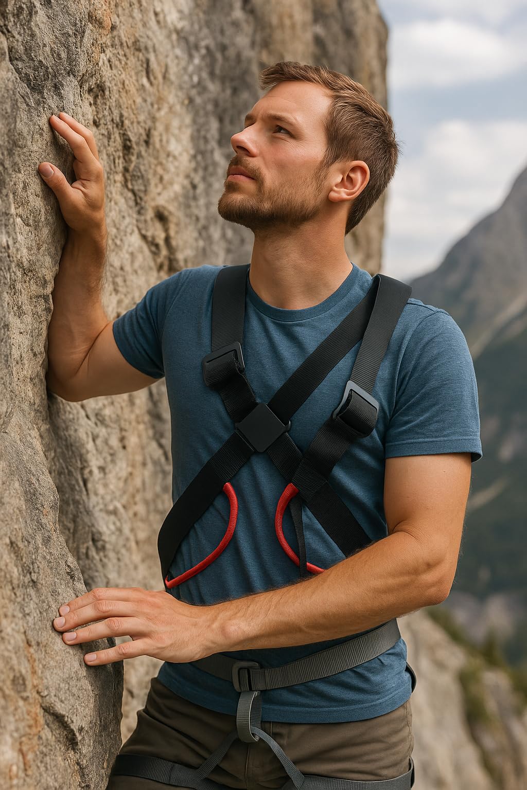 STUBAI UTILITY Brustgurt verstellbar XXXS–XXXL – nur in Kombination mit Sportkletter-Sitzgurt nutzbar – mit DoubleBack-Schnallen & Kreuzstück im Rücken – CE EN 12277 Typ D & UIAA zertifiziert – 240 g