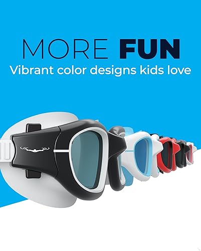 Miniatura 8 de AqtivAqua MINI-DX - Gafas de natación para niños y niñas, antivaho y sin fugas Rojo y Negro