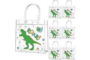 Paterr Dinosaur Clear Plastic Gift Bags with Handles