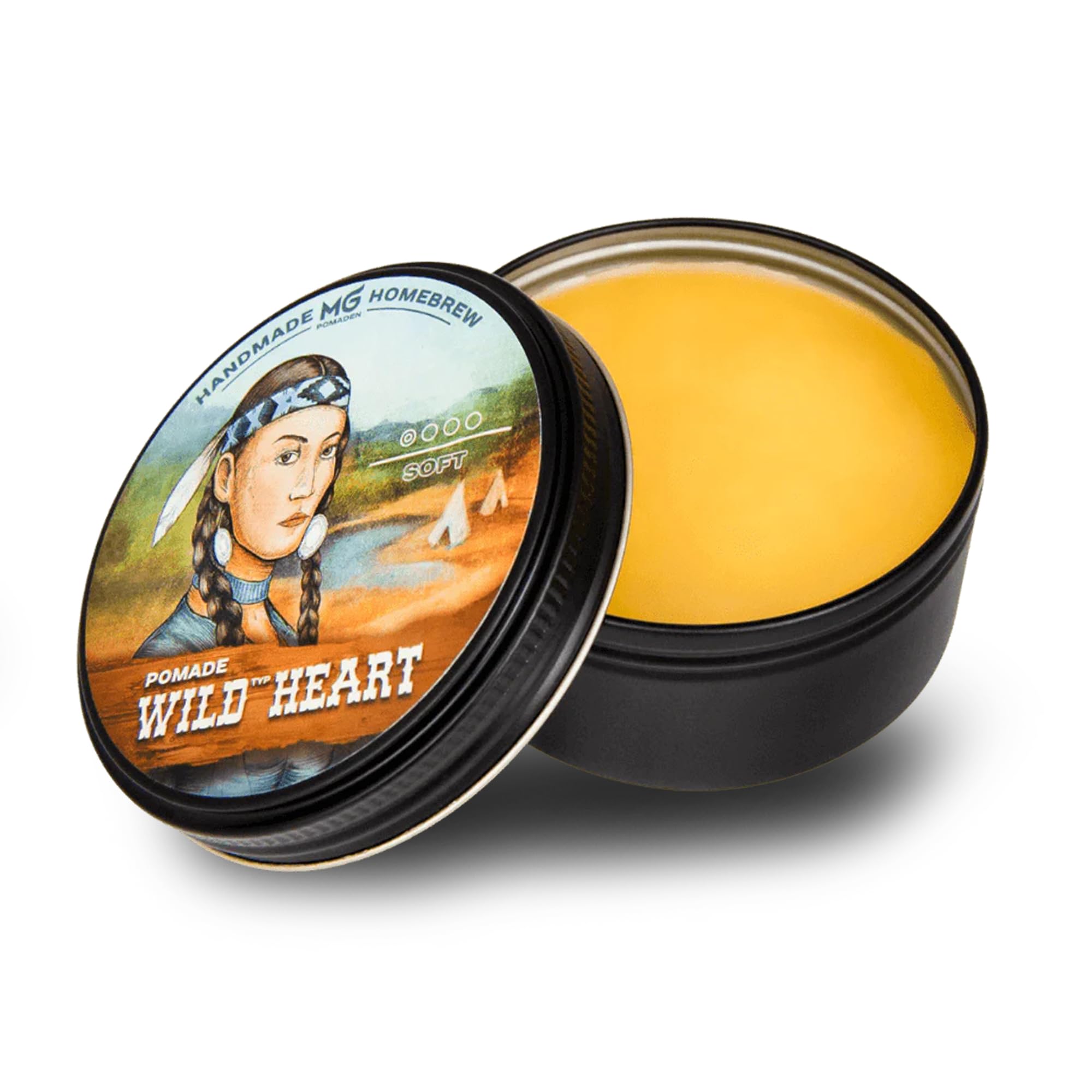 MG Pomade WILD HEART, Damen und Herren, pflegend, ölbasierte Haarpomade, Natürliche Wachs-Formulierung für soften Halt und viel Glanz, Haar Wax,