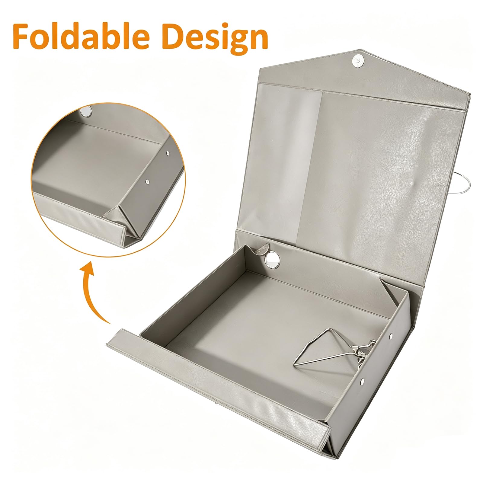 HUA JIE A4 Aufbewahrungsboxen aus Kunststoff, Archivhüllen mit Clip, PVC-Aktenordner, Organizer, Dokumentenaufbewahrung, Aktenbox für Büro, 32,5 x 6,5 x 24 cm, Grau (6 Stück)